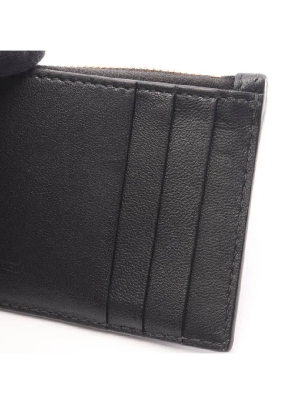 Bottega Veneta Coin Case Cassette Card Black Leather Maxi Intrecciato Fastener
